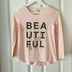 🌸3/$30🌸 Old Navy “Beautiful” Floral Long Sleeve Graphic Tee